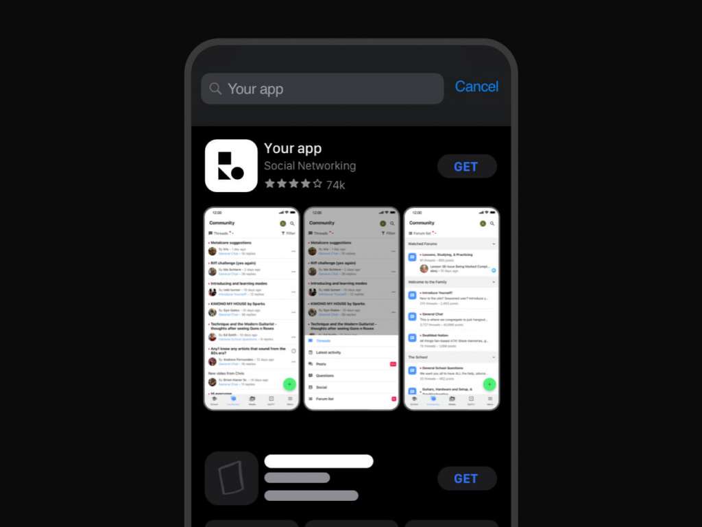 App store listing